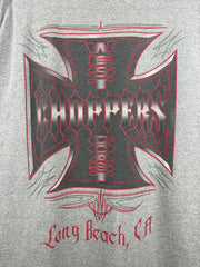 Vintage West Coast Choppers Long Beach Grey & Red Tee