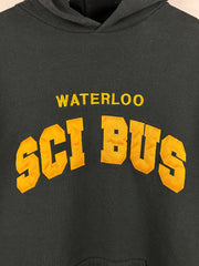 Vintage 90s Russell Athletic University Of Waterloo Sci Bus Black Hoodie