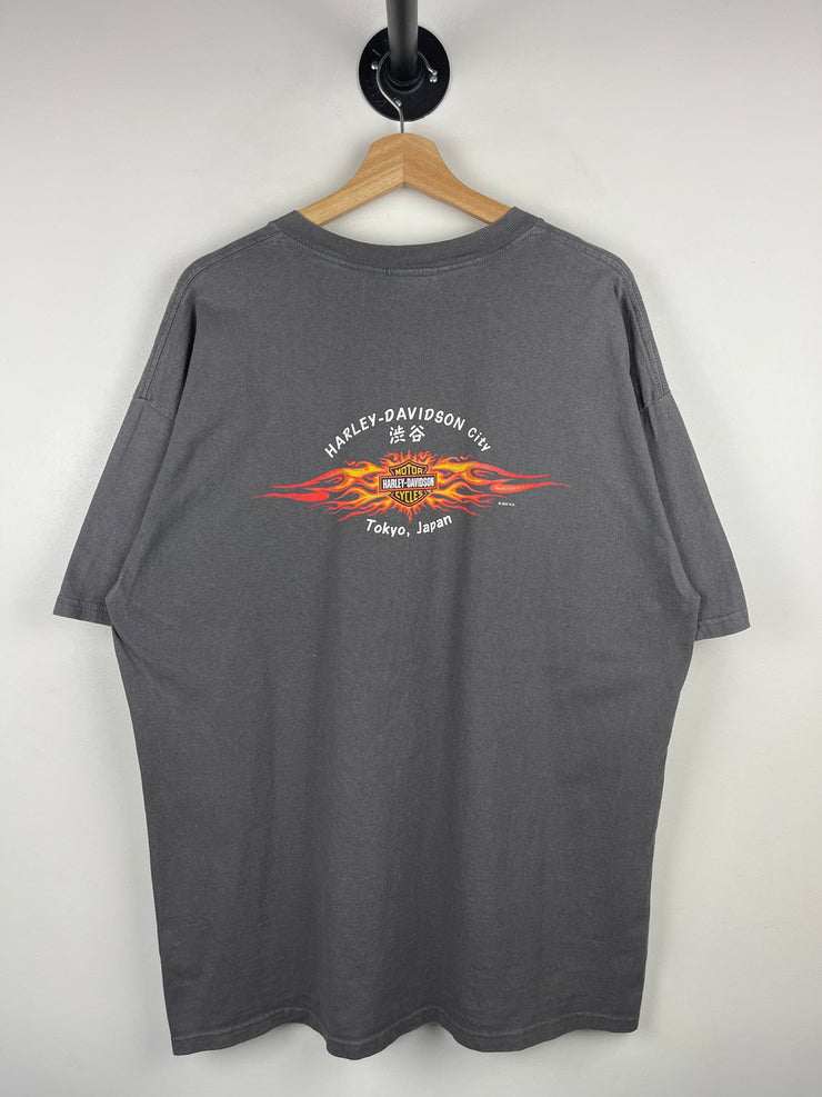 Vintage 2005 Harley Davidson Tokyo Japan Grey Tee