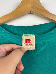 Vintage 70s Russell Athletic Paint Splattered Teal Crewneck