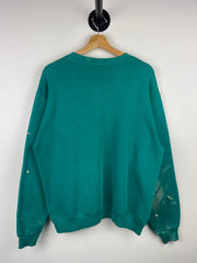 Vintage 70s Russell Athletic Paint Splattered Teal Crewneck