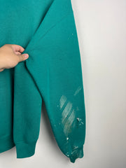 Vintage 70s Russell Athletic Paint Splattered Teal Crewneck
