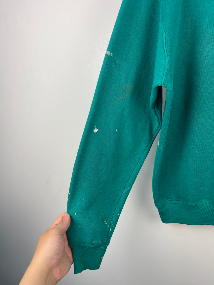 Vintage 70s Russell Athletic Paint Splattered Teal Crewneck