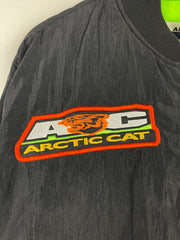 Vintage 90s Arctic Cat Black Nylon Bomber Jacket