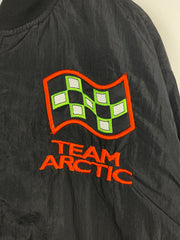 Vintage 90s Arctic Cat Black Nylon Bomber Jacket