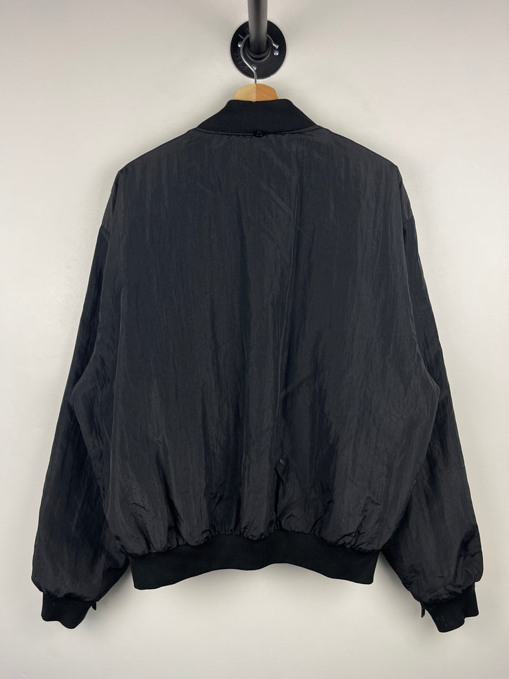 Vintage 90s Arctic Cat Black Nylon Bomber Jacket