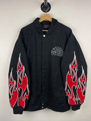 Vintage Nascar Chase Mac Tools Flames Black Racing Jacket