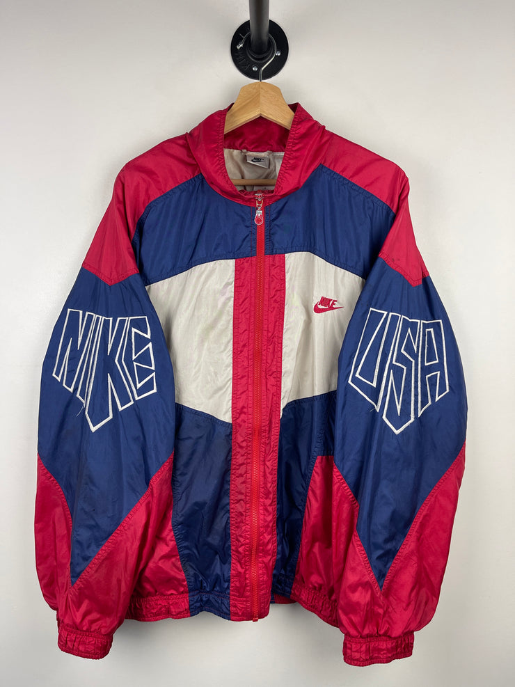 Vintage 90s Nike USA Navy & Red Windbreaker
