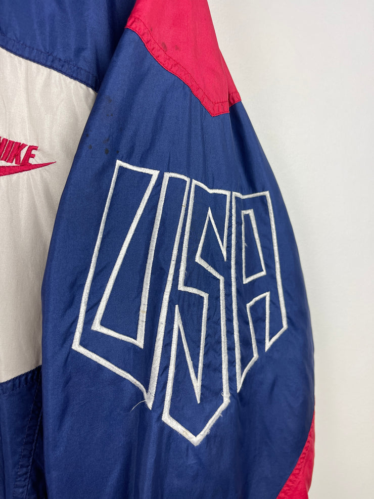 Vintage 90s Nike USA Navy & Red Windbreaker
