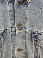 Vintage 90s Levis Blanket Lined Distressed Blue Denim Jacket