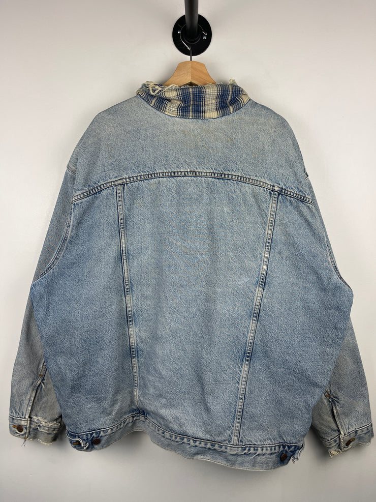 Vintage 90s Levis Blanket Lined Distressed Blue Denim Jacket