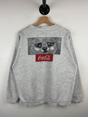 Vintage 90s Coca Cola Polar Bears Grey Crewneck