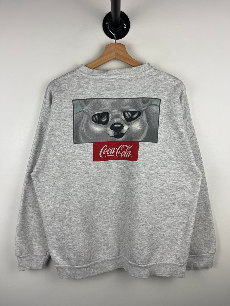 Vintage 90s Coca Cola Polar Bears Grey Crewneck