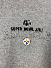 Vintage NFL Pittsburgh Steelers Champions Embroidered Grey Hoodie