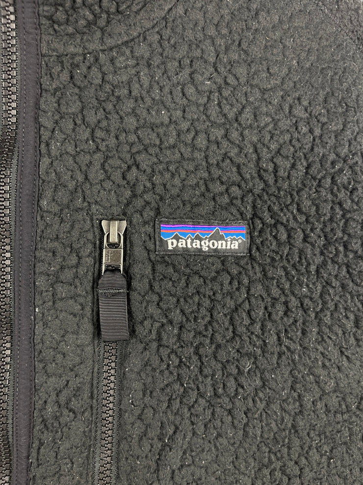Vintage Patagonia Black Sherpa Fleece Quarter Zip Sweater