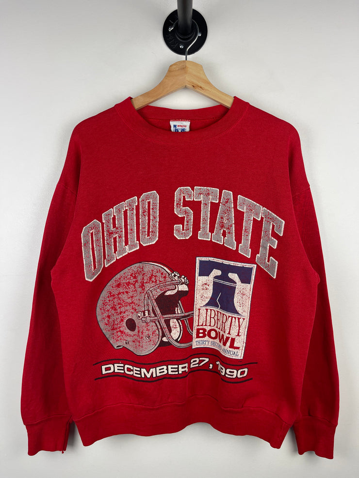 Vintage 90s Ohio State Liberty Bowl Football Red Crewneck