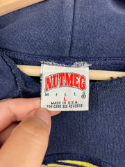 Vintage 90s Nutmeg Michigan Football Helmet Embroidered Navy Hoodie