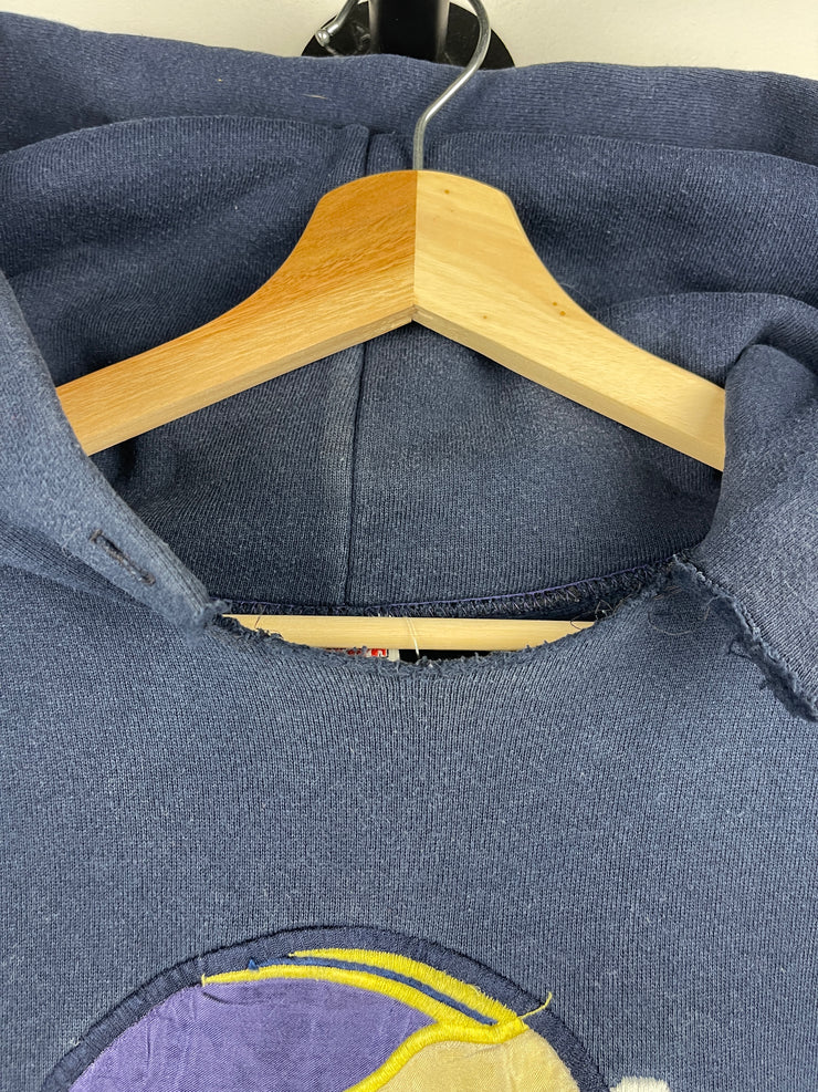 Vintage 90s Nutmeg Michigan Football Helmet Embroidered Navy Hoodie