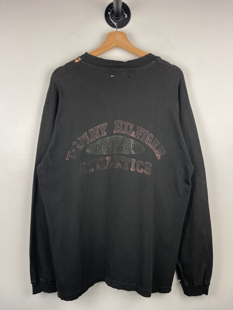 Vintage 90s Tommy Hilfiger Thrashed Black Long Sleeve