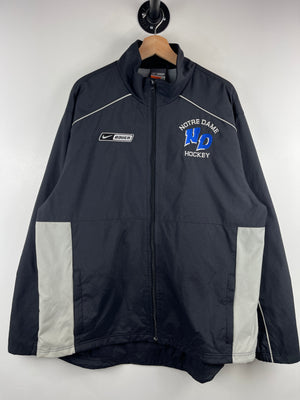 Vintage Nike Bauer Notre Dame Hockey Black Windbreaker