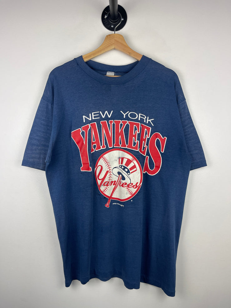 Vintage 80s MLB New York Yankees Faded Navy Tee