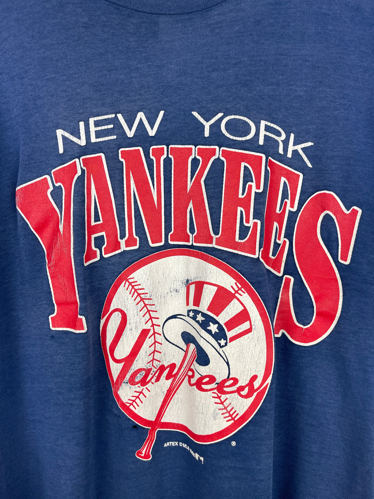 Vintage 80s MLB New York Yankees Faded Navy Tee