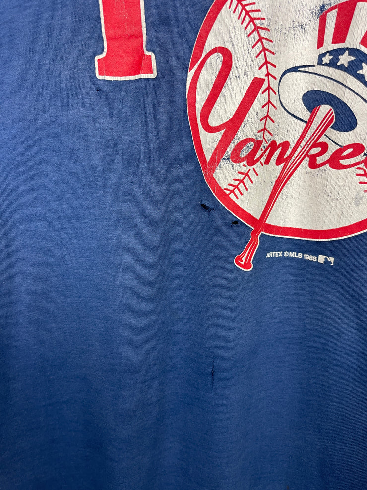 Vintage 80s MLB New York Yankees Faded Navy Tee