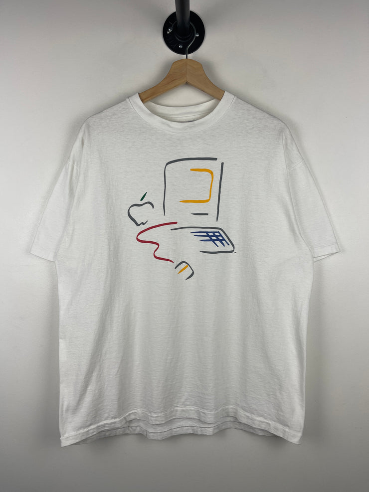 Vintage 90s Apple Computers Picasso Art White Tee