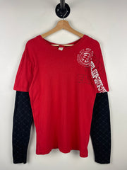 Vintage Y2K Element Skateboards Red & Black Long Sleeve