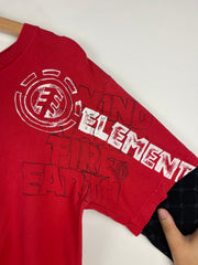 Vintage Y2K Element Skateboards Red & Black Long Sleeve
