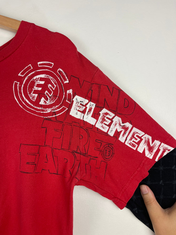 Vintage Y2K Element Skateboards Red & Black Long Sleeve