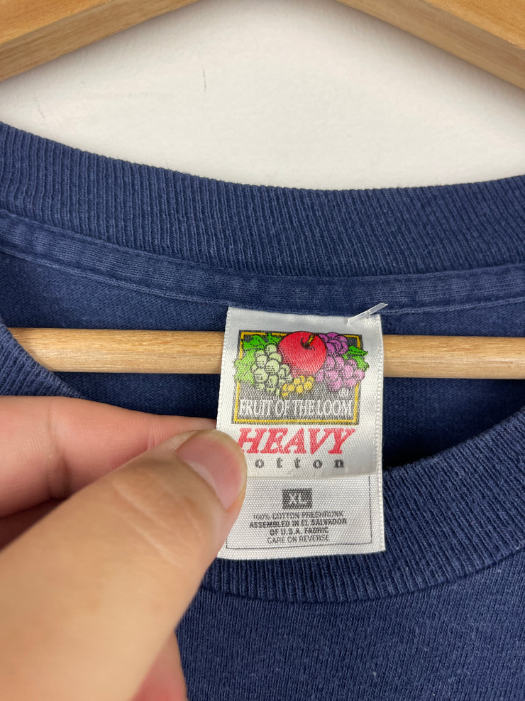 Vintage 90s Multiple Orgasm Donor Comedy Navy Tee