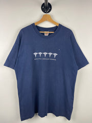 Vintage 90s Multiple Orgasm Donor Comedy Navy Tee