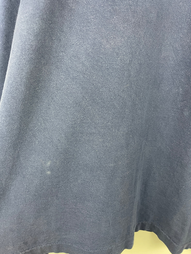 Vintage 90s Multiple Orgasm Donor Comedy Navy Tee