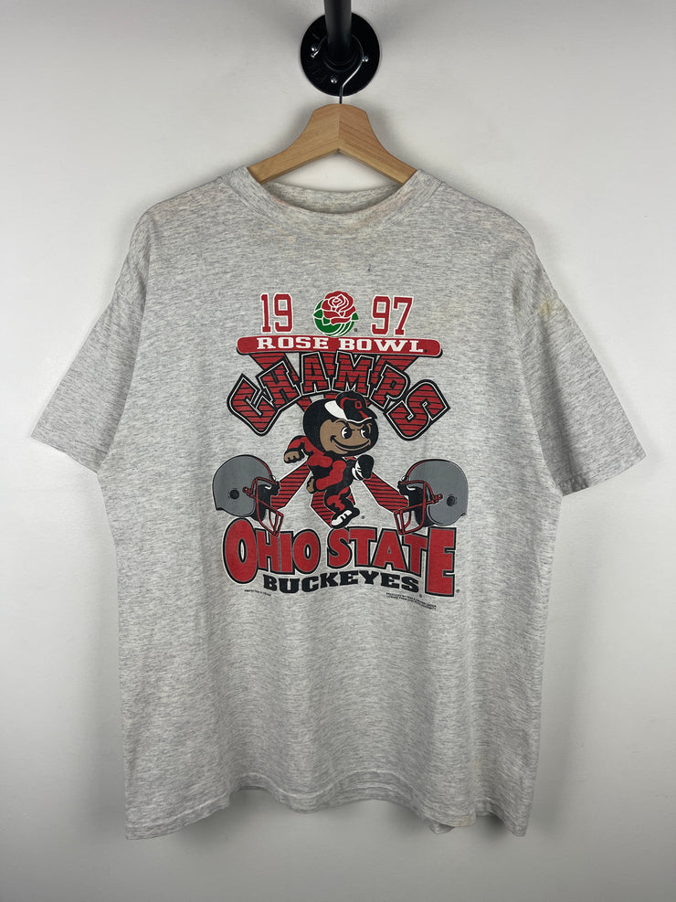 Vintage 90s Ohio State Buckeyes Rose Bowl Champs Grey Tee
