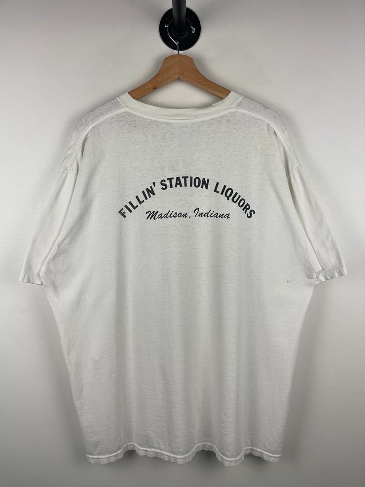 Vintage 90s Budweiser Beer Frog Speedboat White Tee