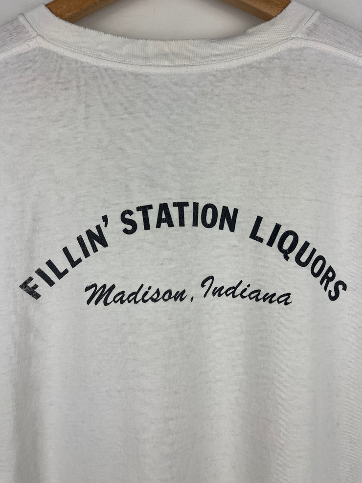 Vintage 90s Budweiser Beer Frog Speedboat White Tee