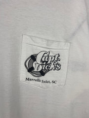 Vintage 90s Capitan Dicks Fishing White Pocket Tee