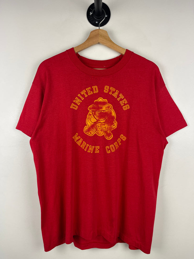 Vintage 80s United States Marine Corps Bulldog Red Tee
