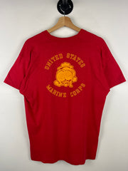 Vintage 80s United States Marine Corps Bulldog Red Tee