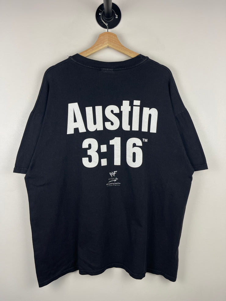 Vintage 90s WWF Stone Cold Steve Austin Whoop Ass Beer Black Tee