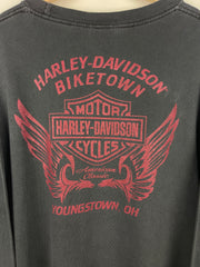 Vintage Harley Davidson Skull Ohio Black Long Sleeve