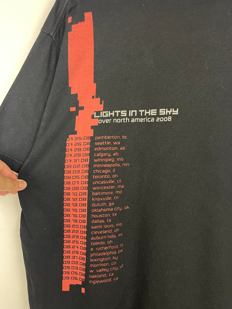 Vintage 2008 Nine Inch Nails Lights In The Sky Tour Black Tee