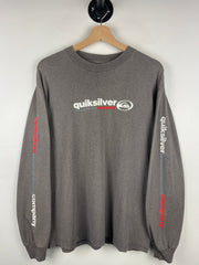 Vintage 90s Quiksilver Boarding Company Grey Long Sleeve