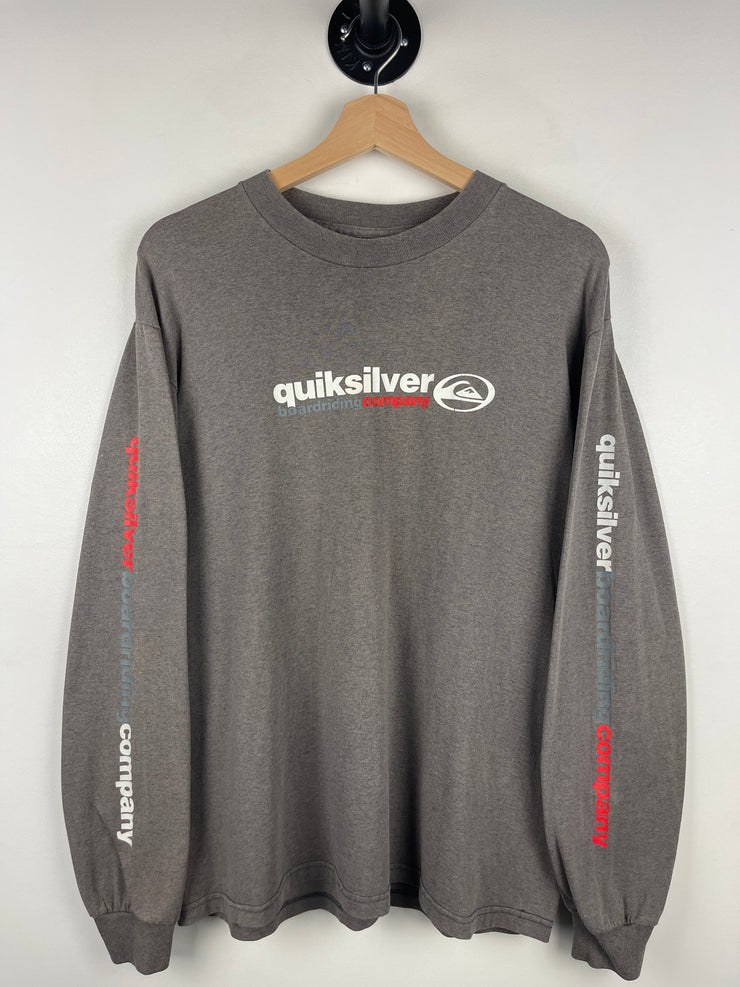 Vintage 90s Quiksilver Boarding Company Grey Long Sleeve