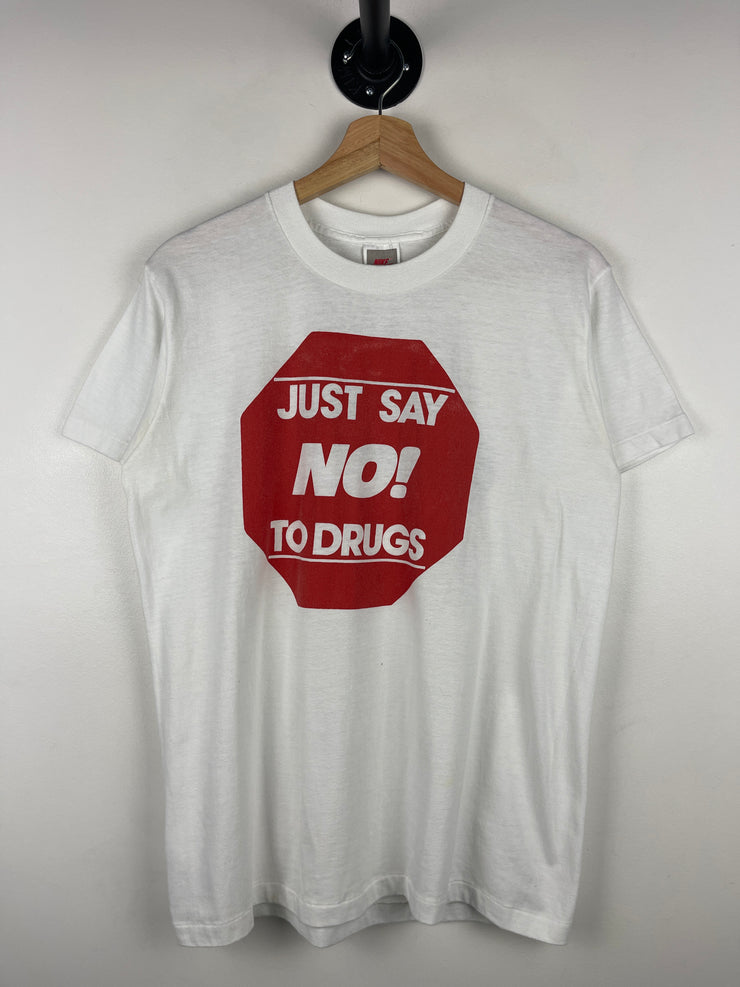 Vintage 80s Nike Just Say No To Drugs White Tee