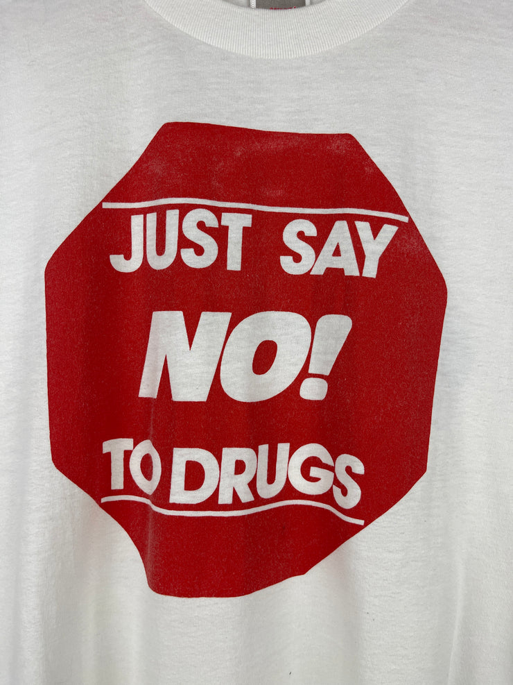 Vintage 80s Nike Just Say No To Drugs White Tee