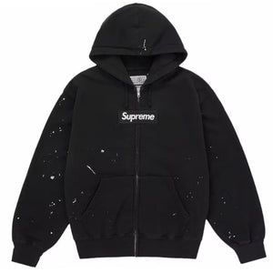 Supreme X MM6 Maison Margiela SS26 Box Logo Black Zip Up Hoodie