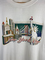 Vintage 90s New York City Skyline White Tee