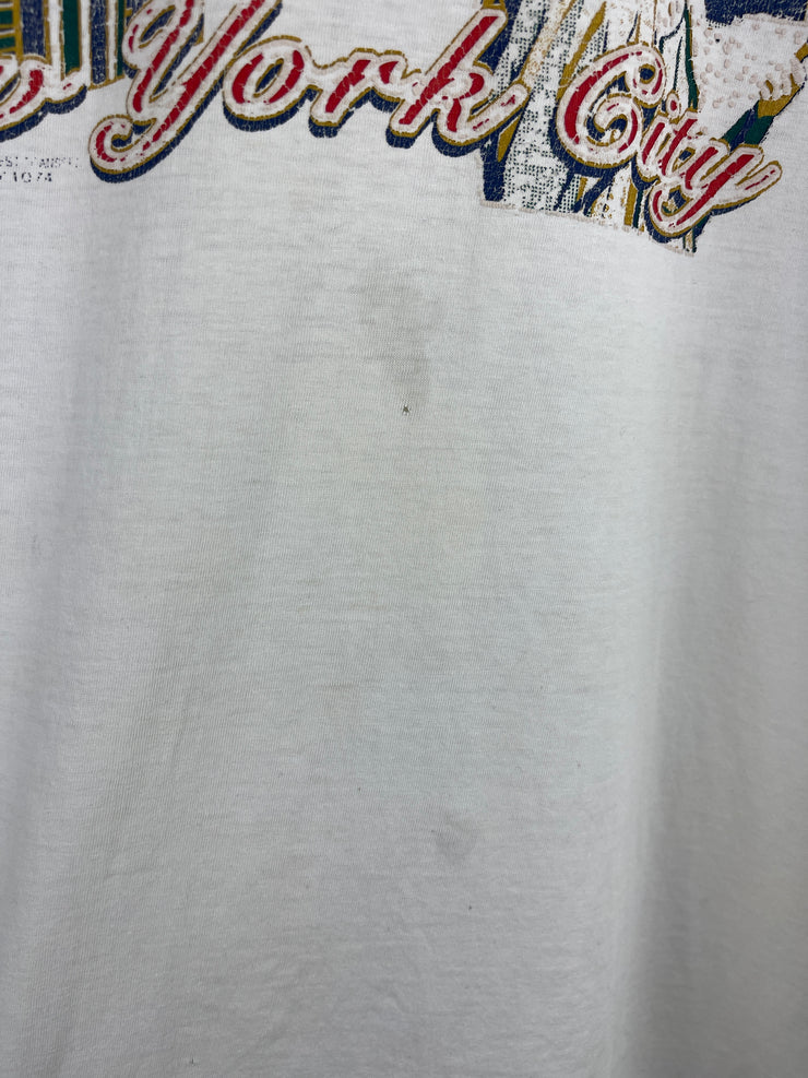 Vintage 90s New York City Skyline White Tee